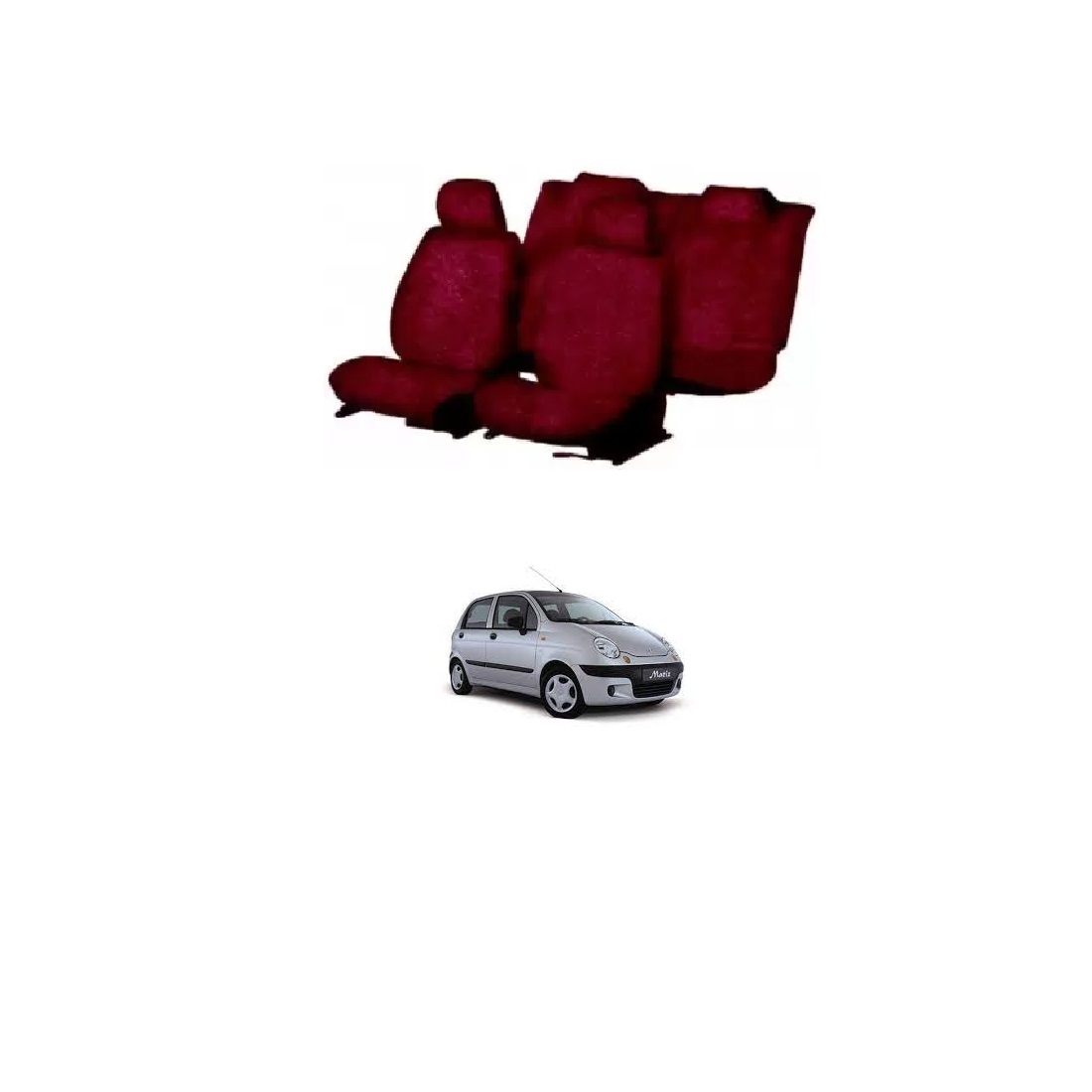Cotton Towel Car Seat Cover for Daewoo Matiz (Maroon)